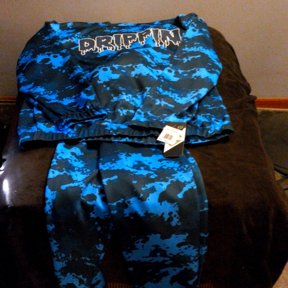 Mens Blue Camo Set